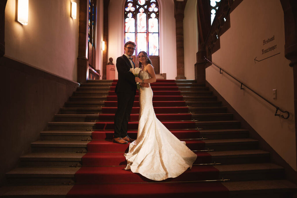 Brautpaar im Rathaus Saarbrücken fotografiert
